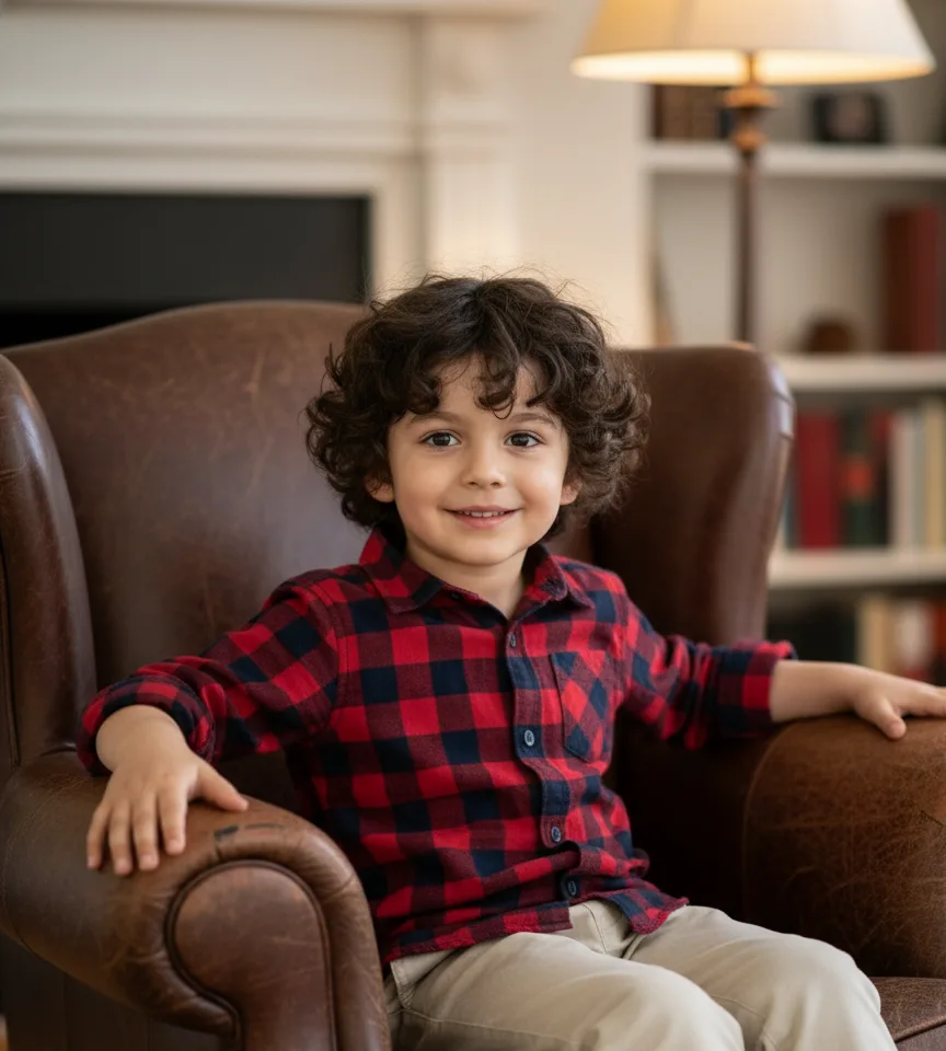 Sitting In Sofa AI Baby Photo Generator template