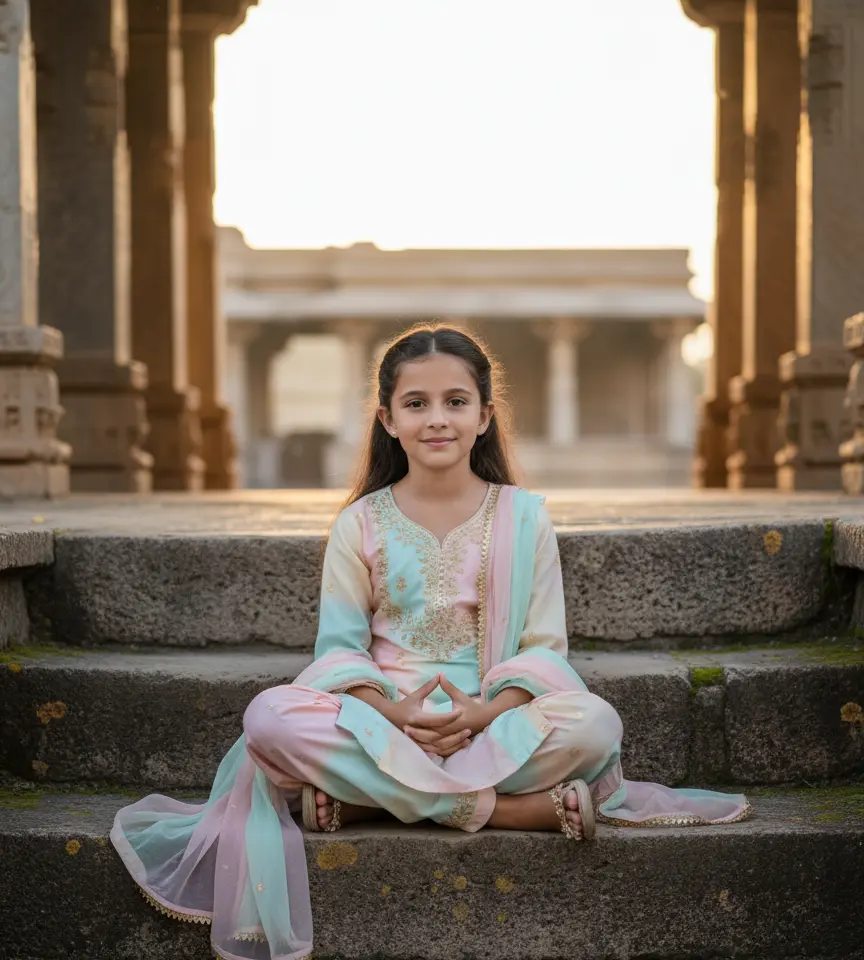 Sitting In Steps AI Baby Photo Generator template