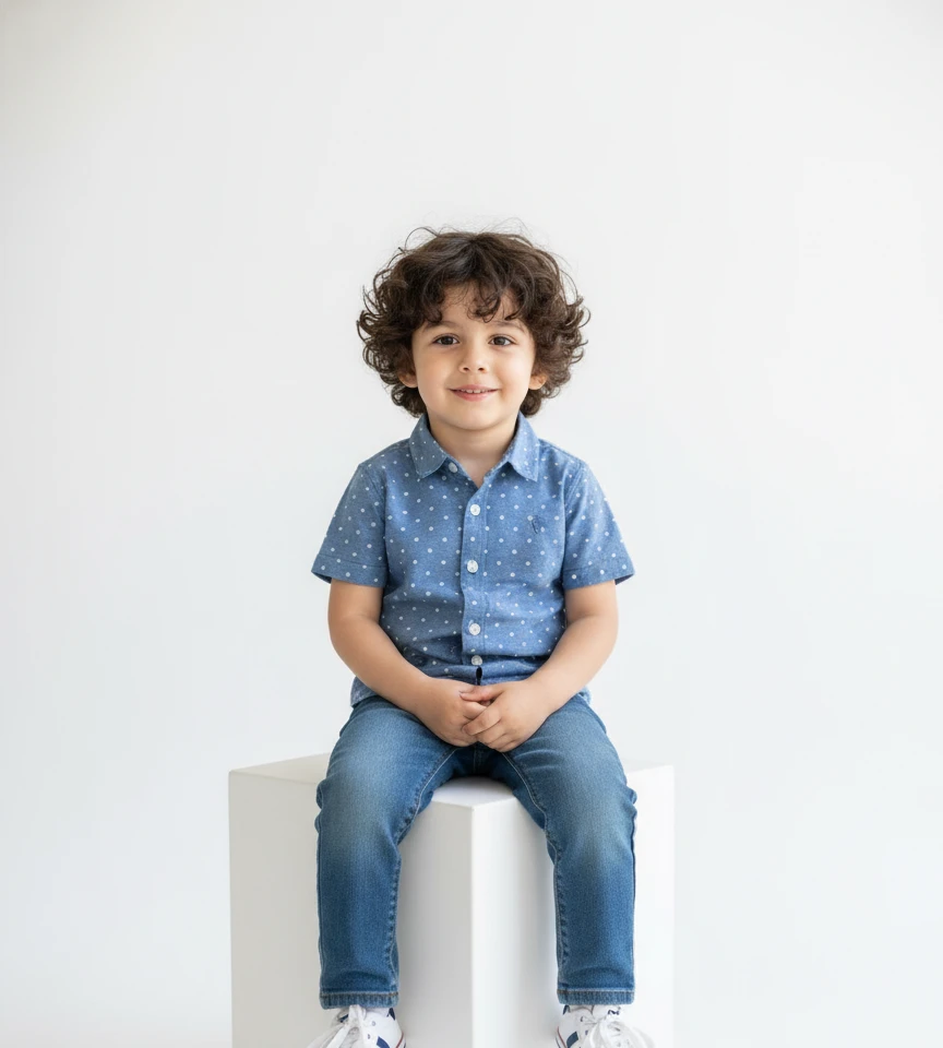 Sitting In Cube AI Baby Photo Generator template