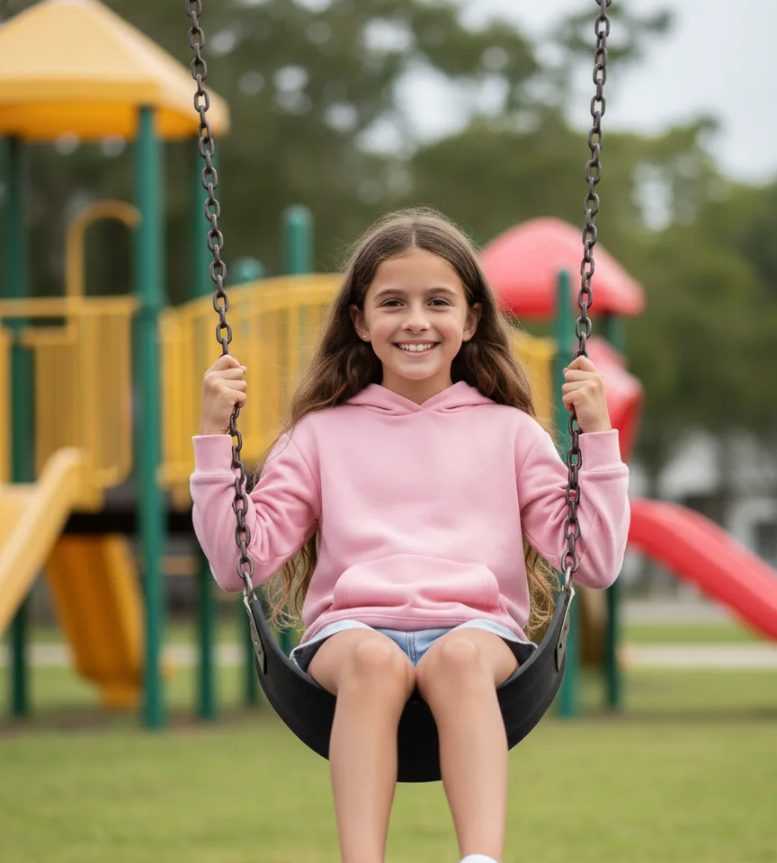 Baby Swinging in Garden AI Baby Photo Generator template