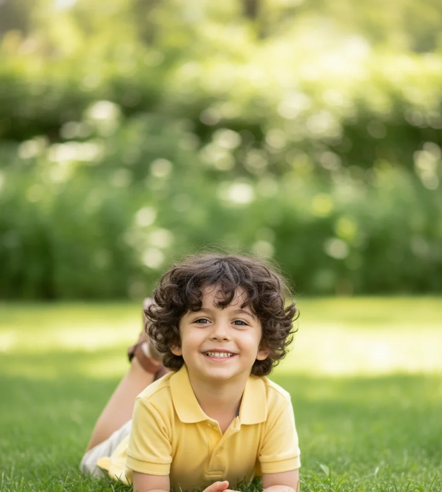 Lying In Garden AI Baby Photo Generator template