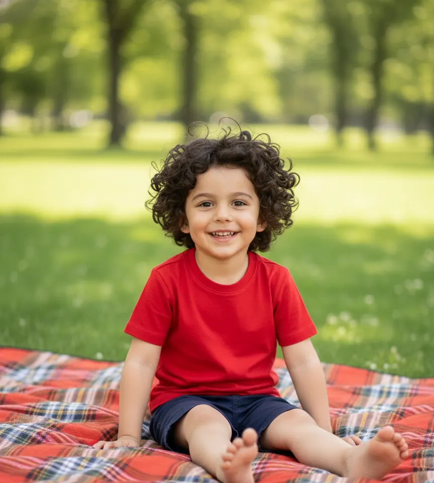 Sitting In Garden AI Baby Photo Generator template