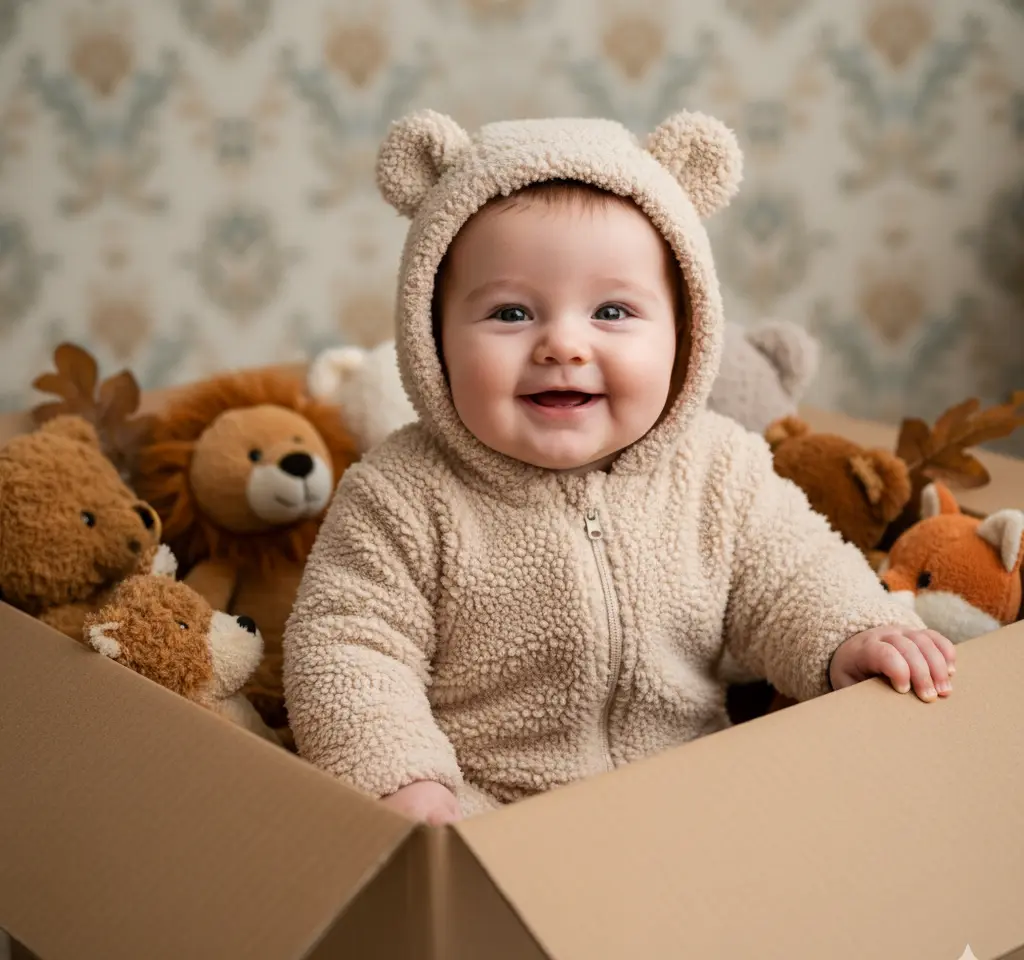 Newborn Boy 0–3 Months Portrait AI Baby Photo Generator template