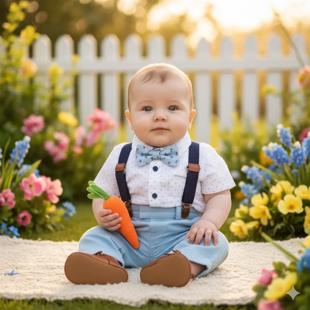 Newborn Baby Boy Portrait AI Baby Photo Generator template