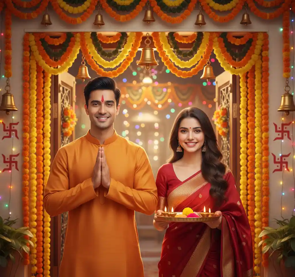 Dhanteras Festival Couple AI Couple Photo template