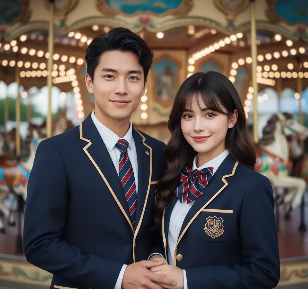 Enjoying Carnival Festival AI Couple Photo template