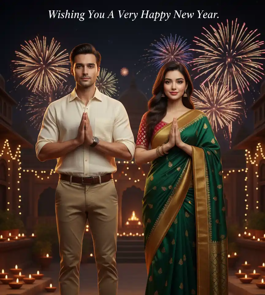 Happy New Year Couple Photo AI Couple Photo template