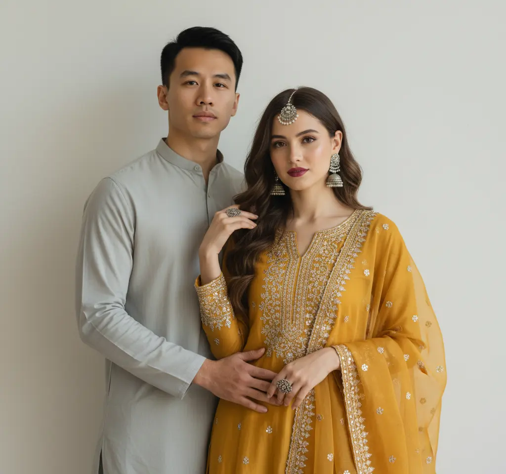 Lohri Festival Couple AI Couple Photo template