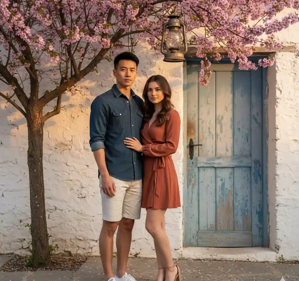 Festival Celebration Scene #1 AI Couple Photo template