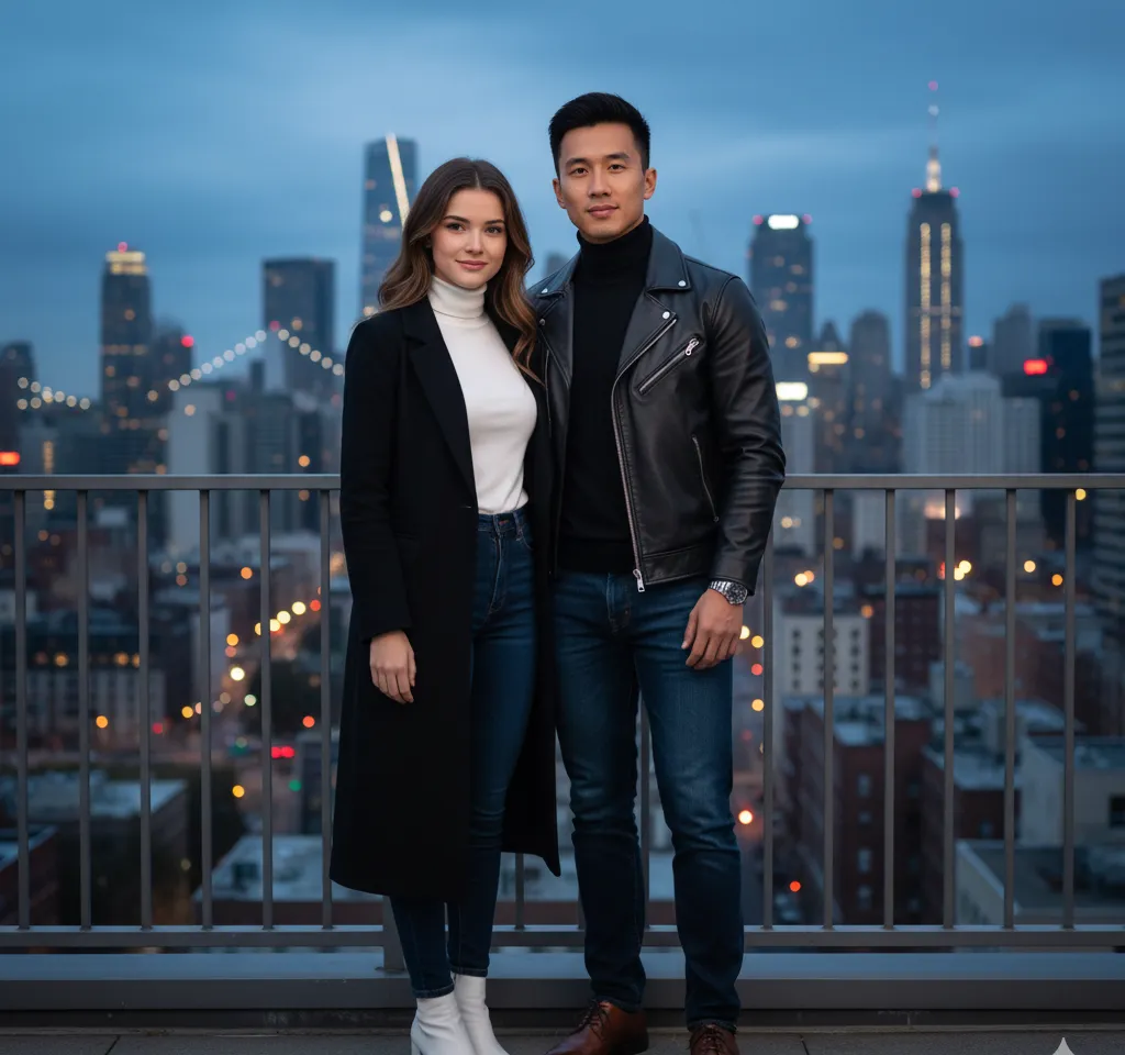 Festival Celebration Scene #11 AI Couple Photo template