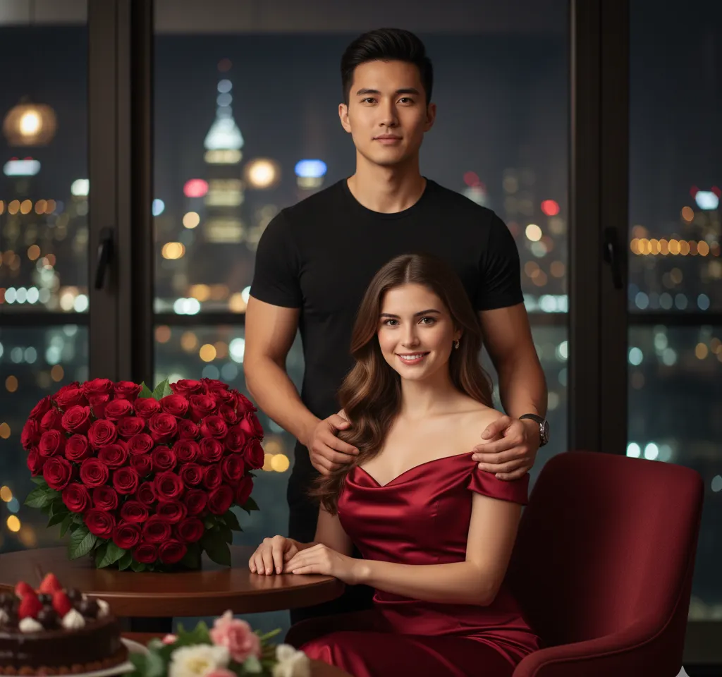 Festival Celebration Scene #12 AI Couple Photo template