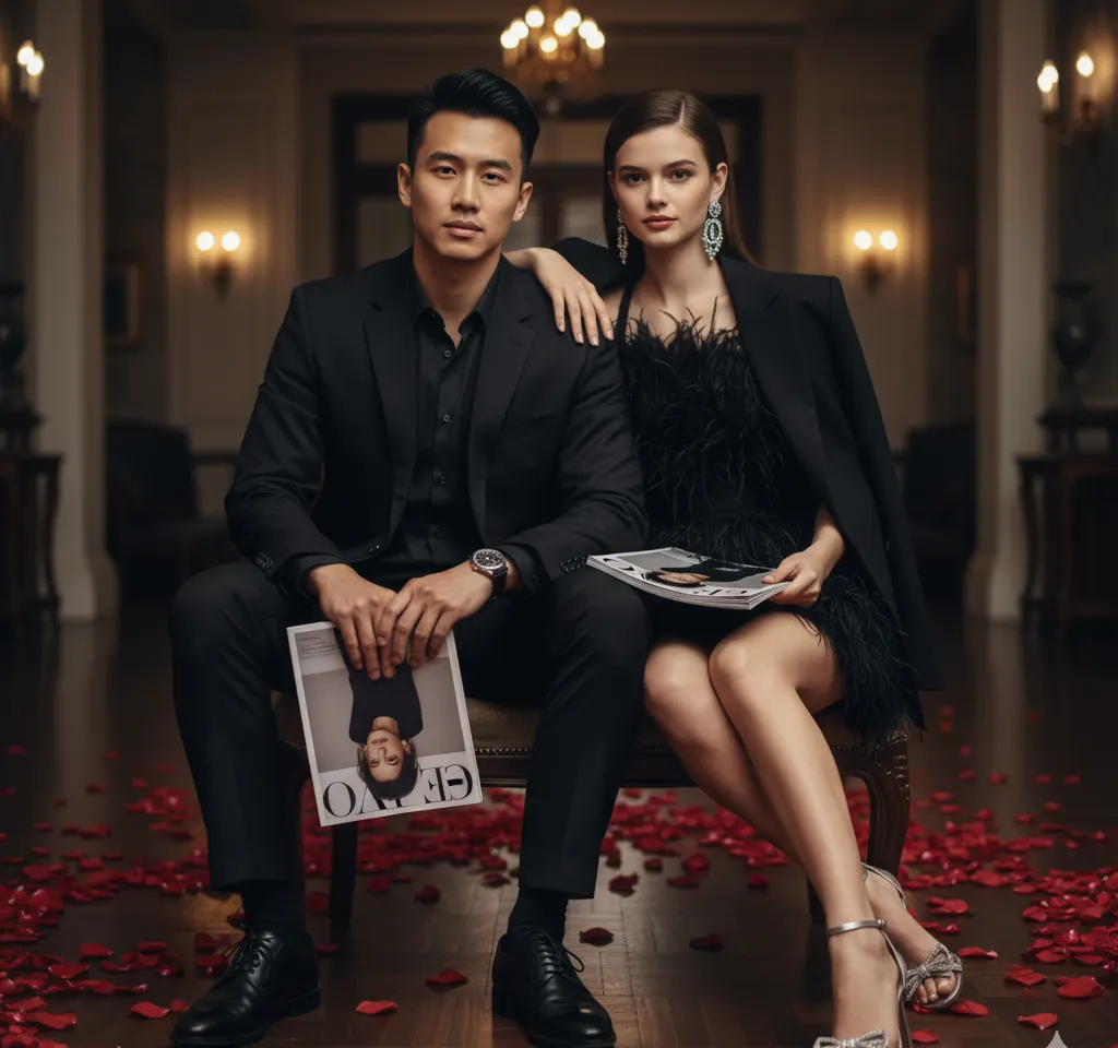 Festival Celebration Scene #13 AI Couple Photo template