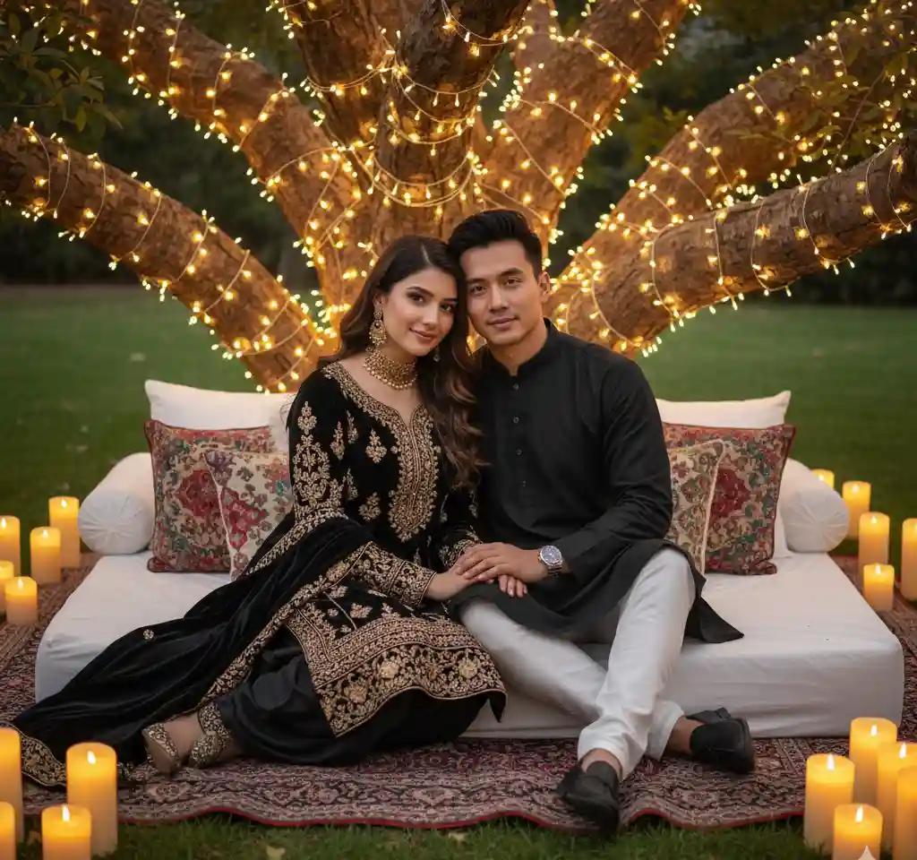 Festival Celebration Scene #17 AI Couple Photo template