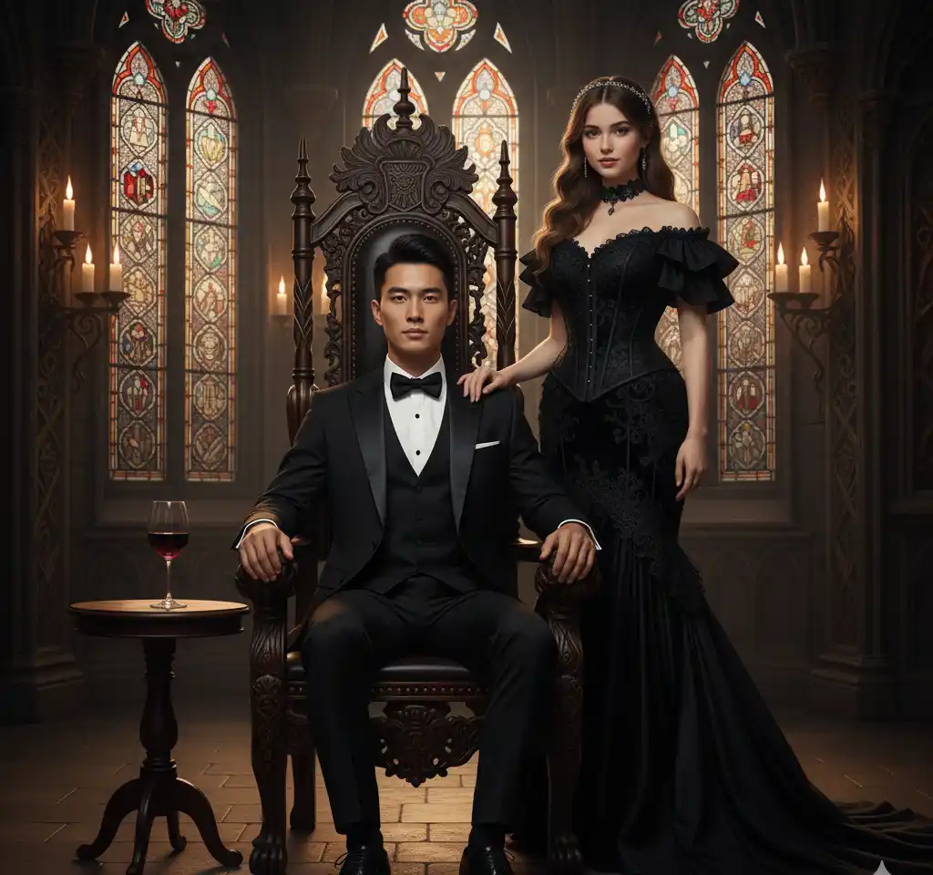 Festival Celebration Scene #19 AI Couple Photo template