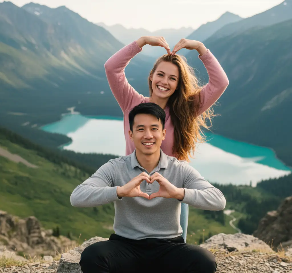 Festival Celebration Scene #29 AI Couple Photo template