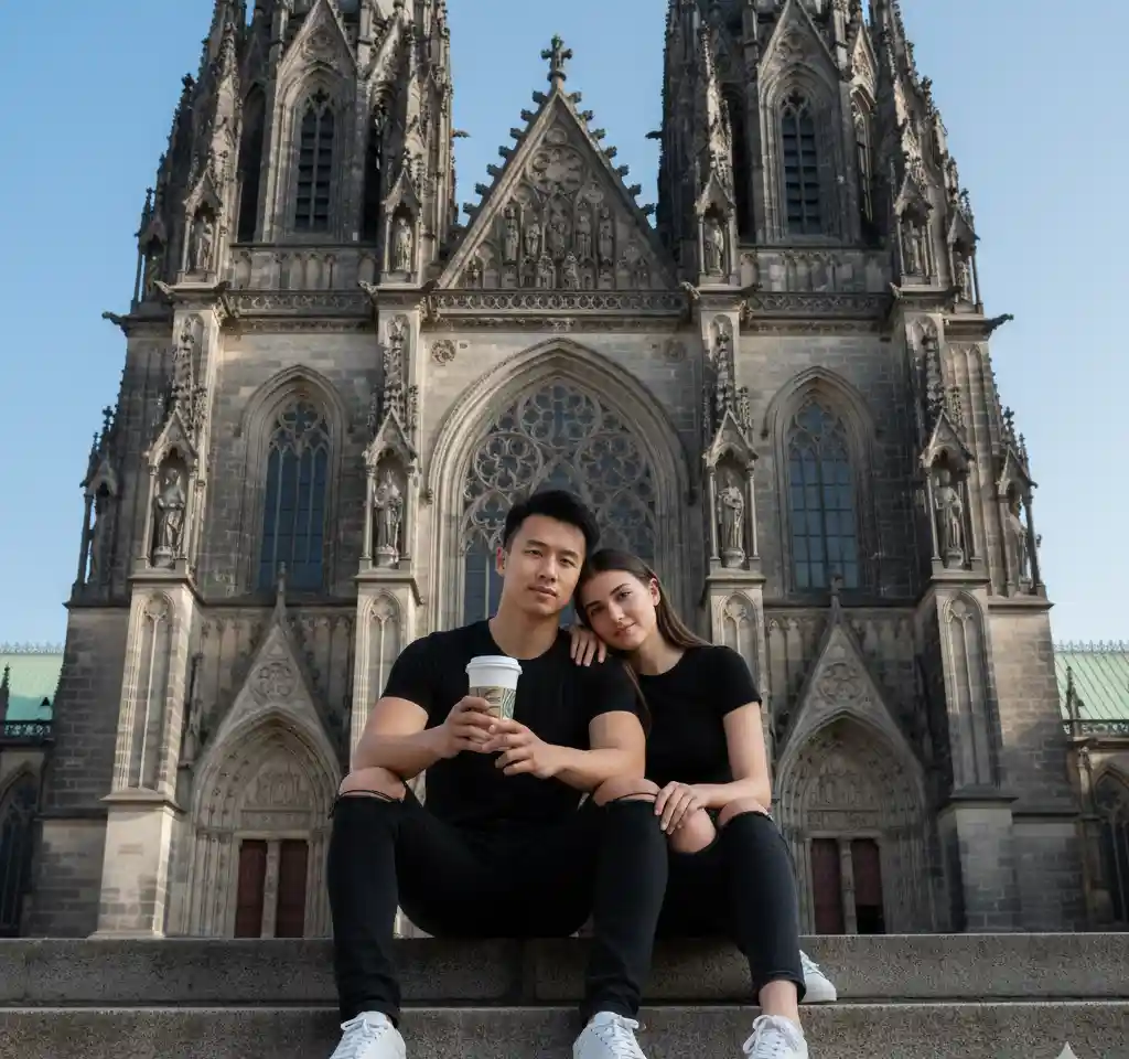 Festival Celebration Scene #3 AI Couple Photo template