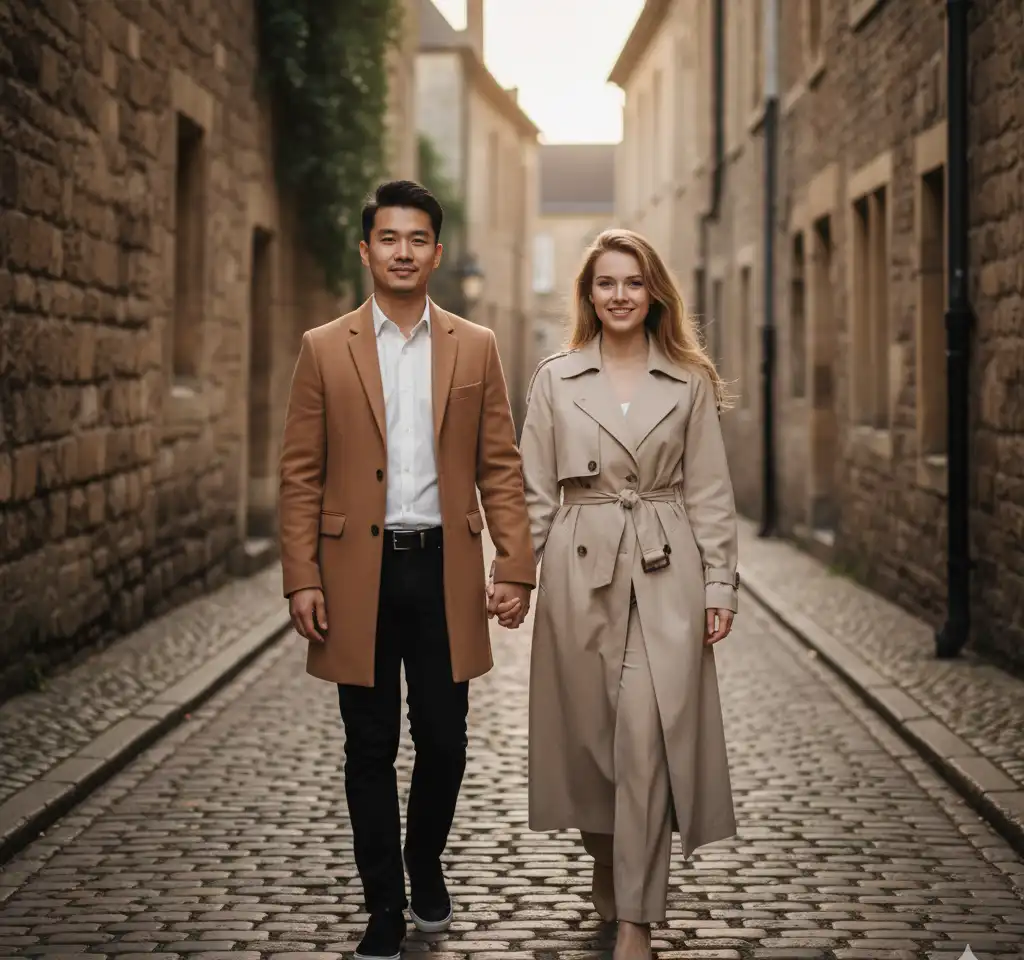 Festival Celebration Scene #30 AI Couple Photo template