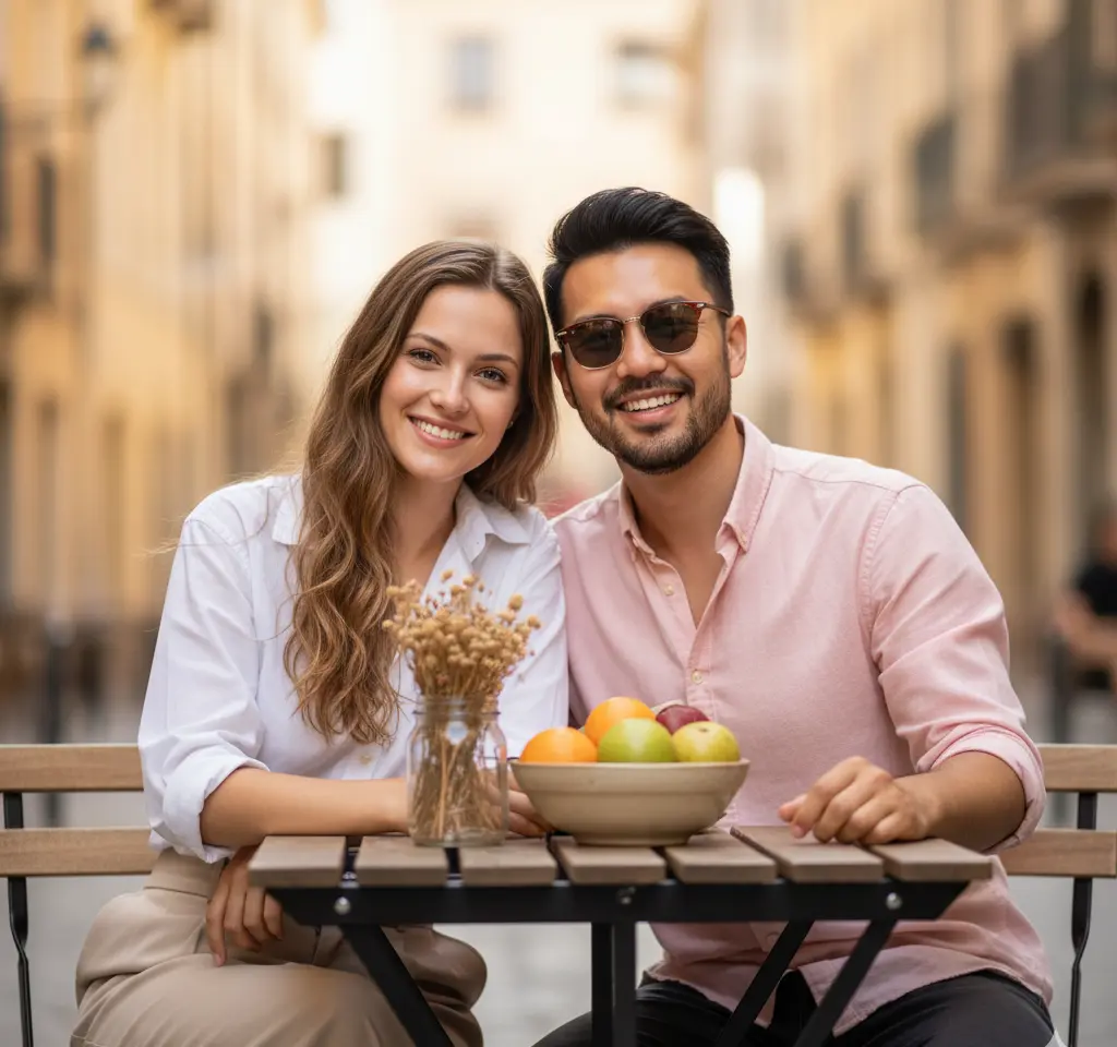 Festival Celebration Scene #32 AI Couple Photo template