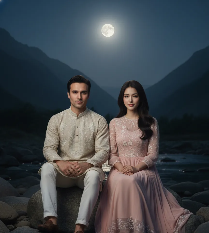 Festival Celebration Scene #34 AI Couple Photo template