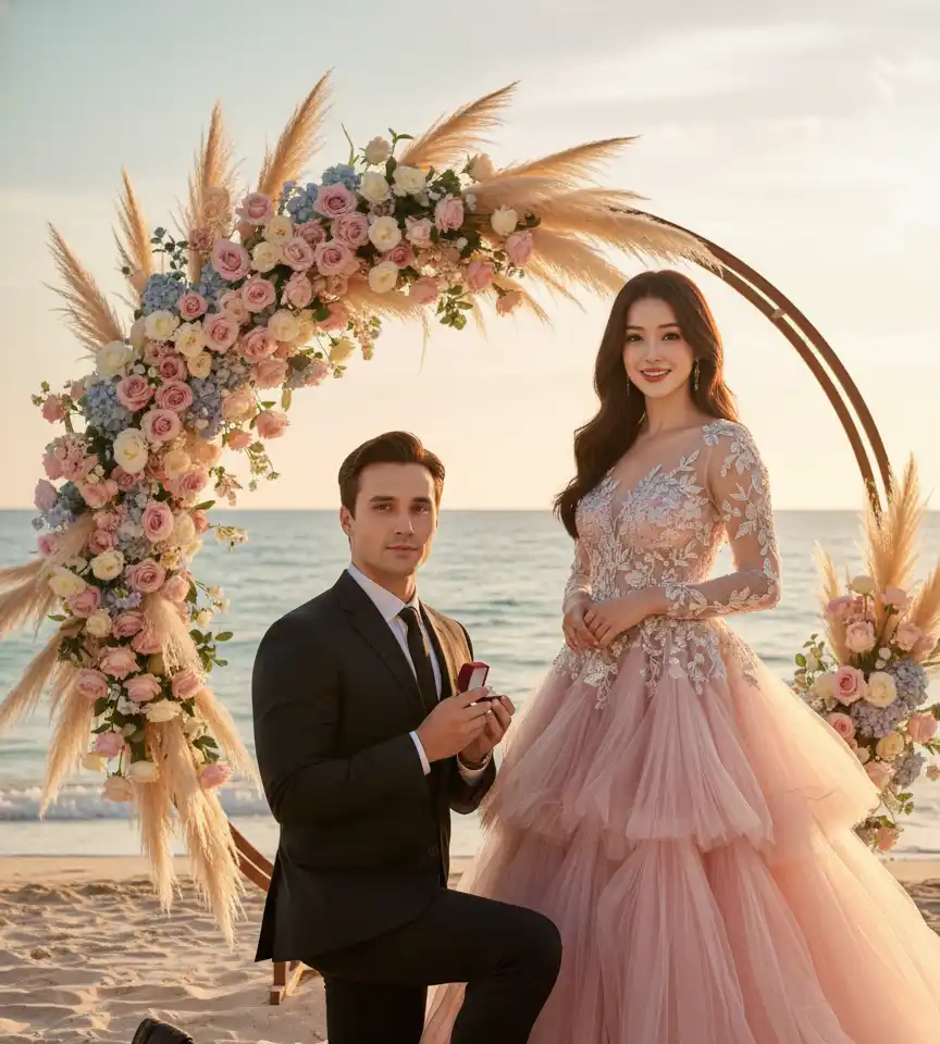 Festival Celebration Scene #35 AI Couple Photo template