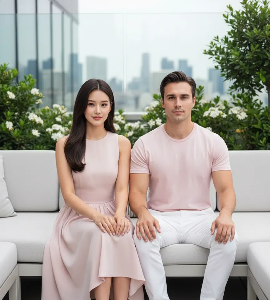 Festival Celebration Scene #38 AI Couple Photo template