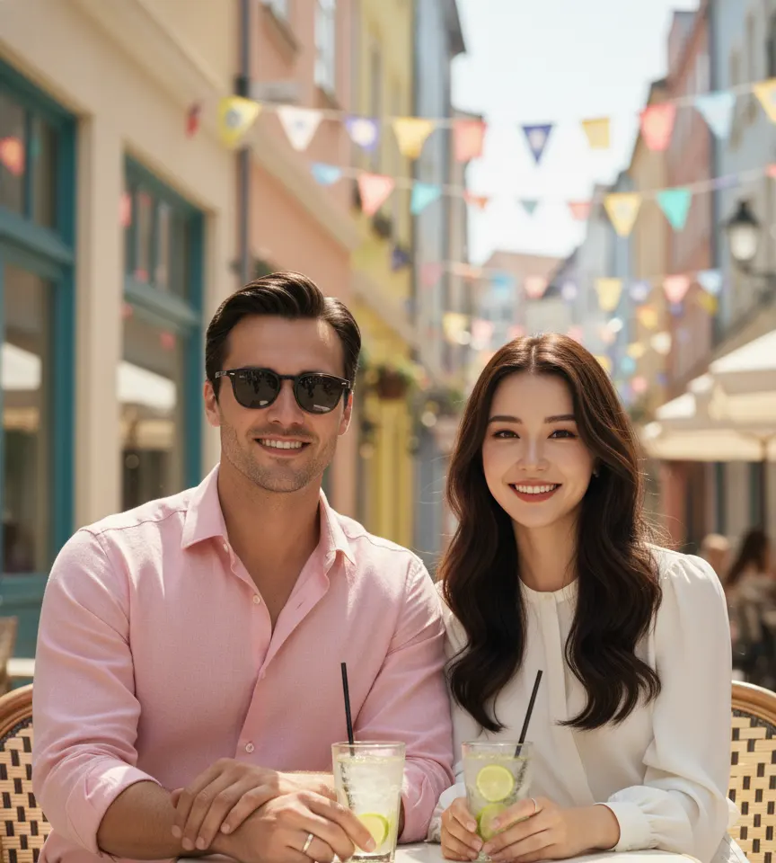 Festival Celebration Scene #40 AI Couple Photo template