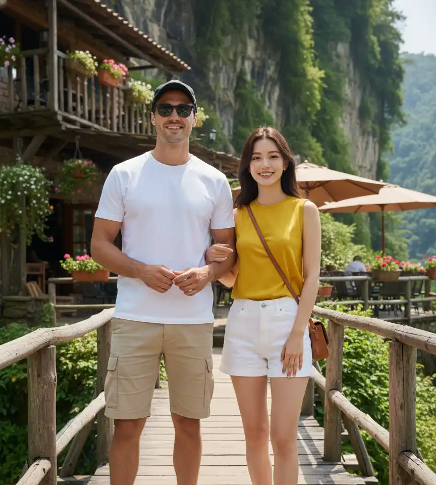 Festival Celebration Scene #41 AI Couple Photo template