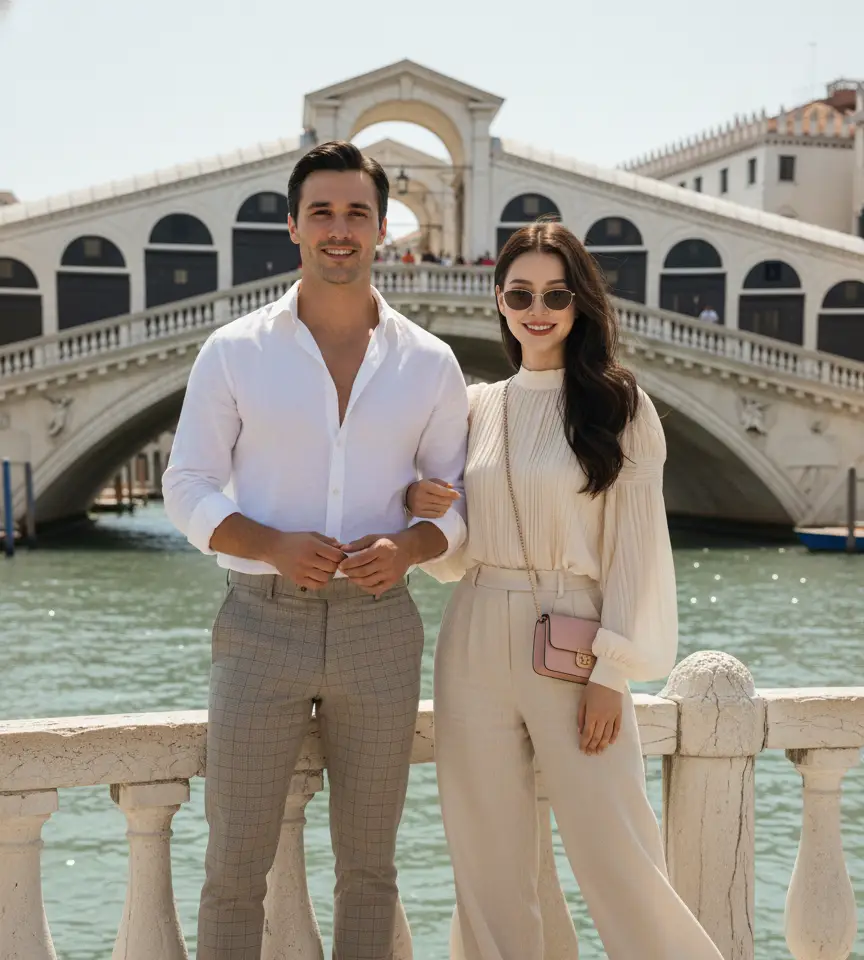 Festival Celebration Scene #42 AI Couple Photo template