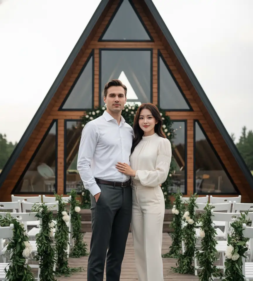 Festival Celebration Scene #47 AI Couple Photo template