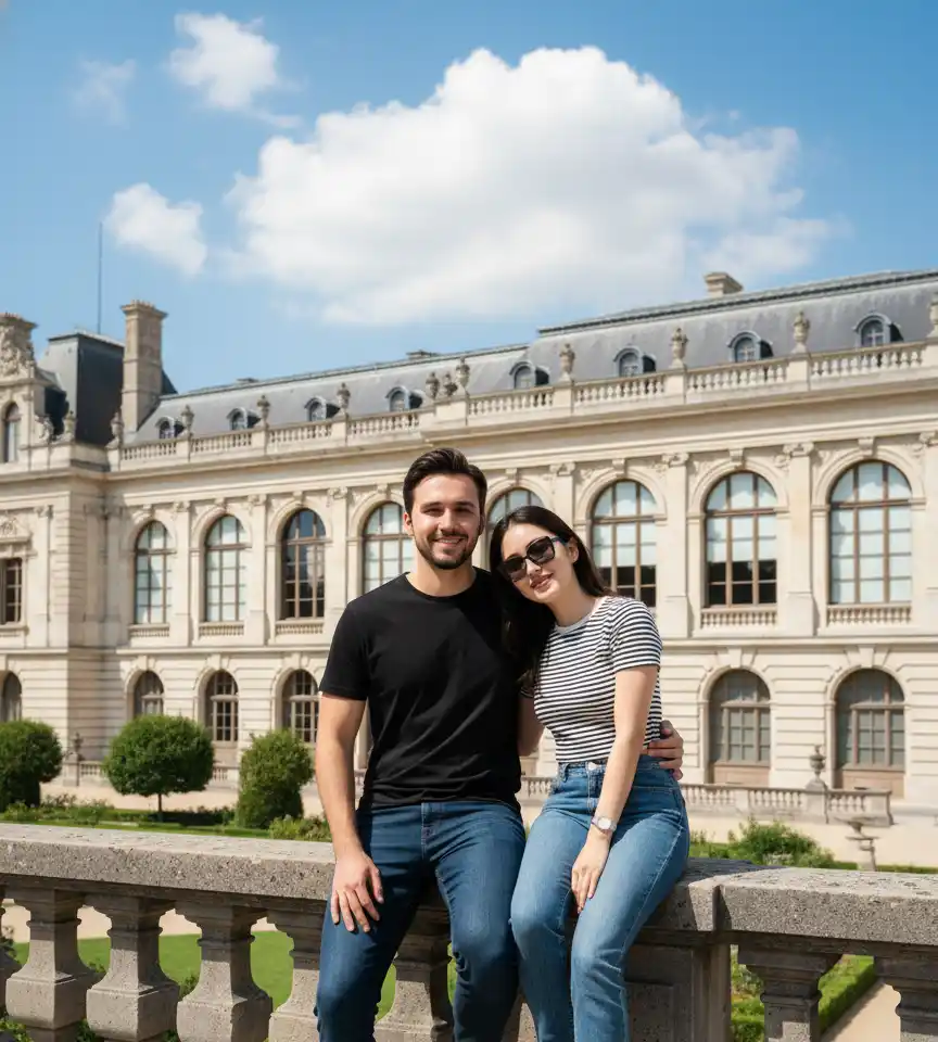 Festival Celebration Scene #48 AI Couple Photo template