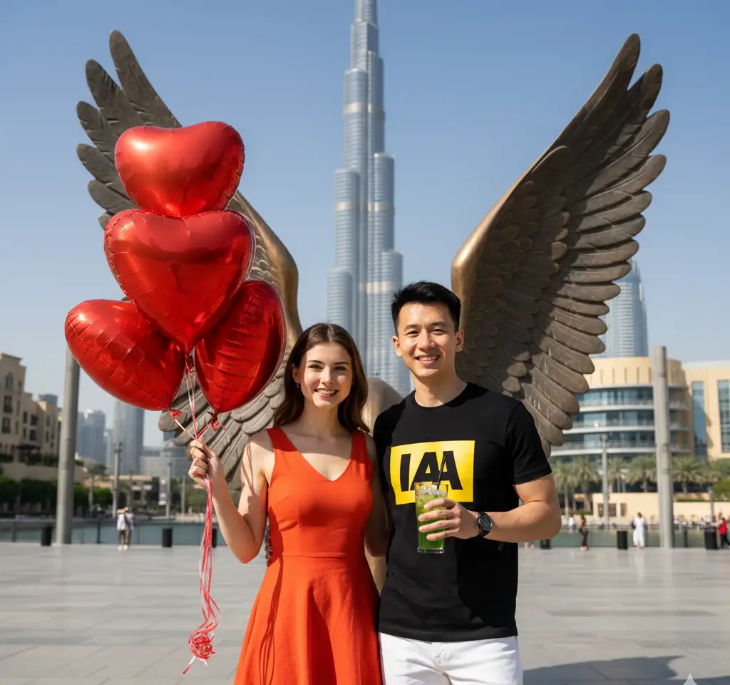 Wings of Celebration Couple AI Couple Photo template