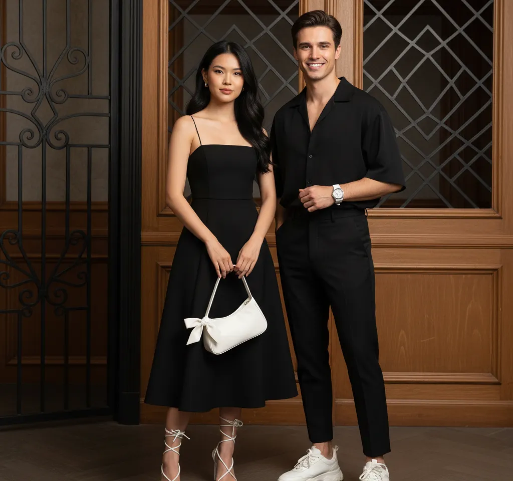 Luxury Hotel Corridor Couple AI Couple Photo template