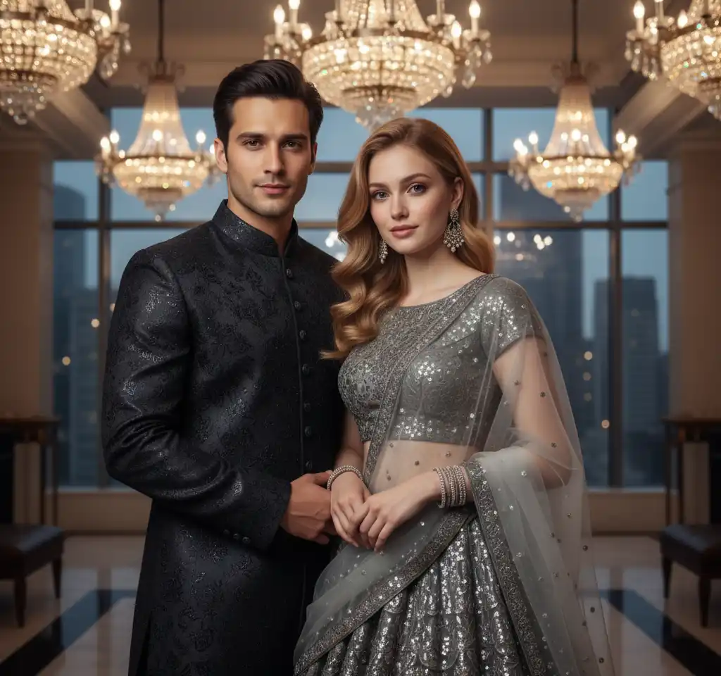 Luxurious Hotel Couple Scene AI Couple Photo template