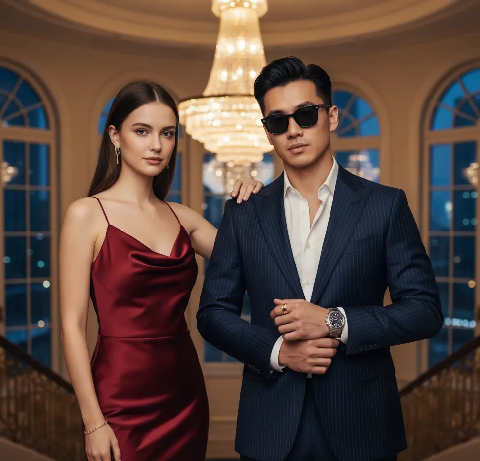 Luxurious AI Couple Photo template