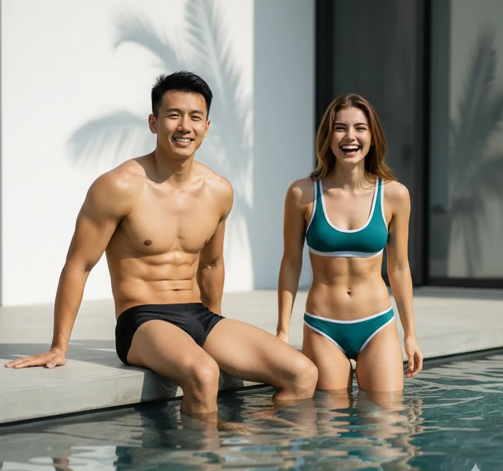 Modern Villa AI Couple Photo template