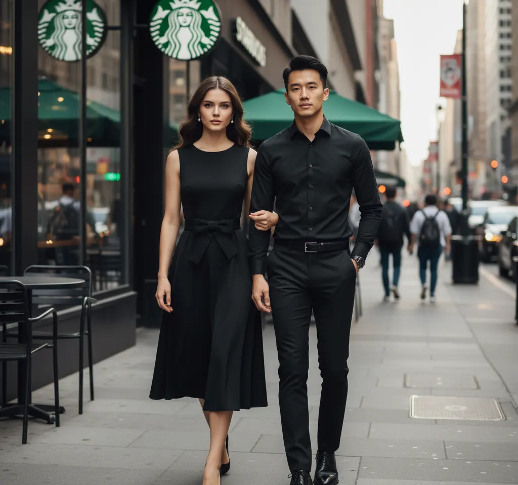 Starbucks Coffee AI Couple Photo template