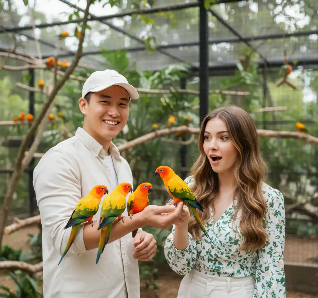 Birds Sanctuary AI Couple Photo template
