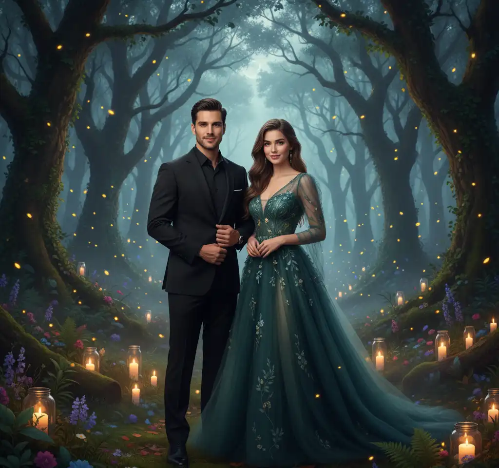 Enchanted Forest AI Couple Photo template