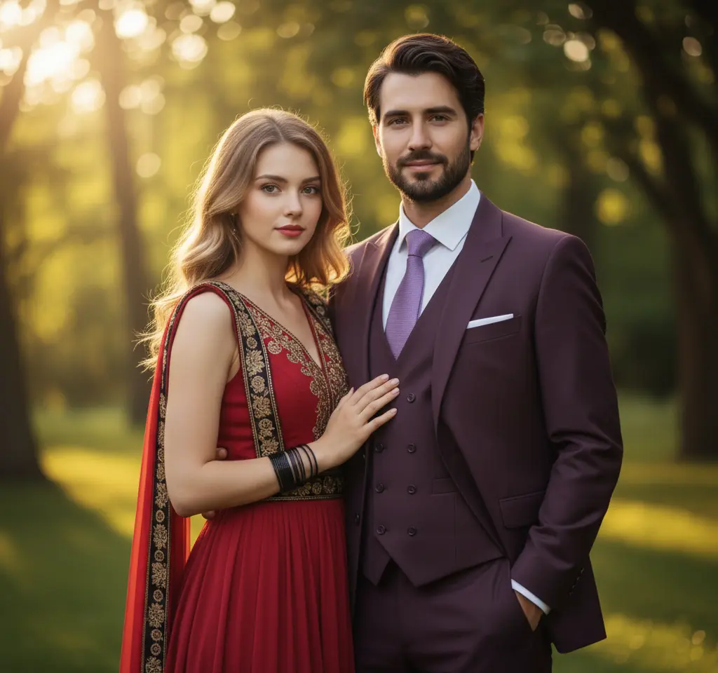 Enjoy Forest AI Couple Photo template