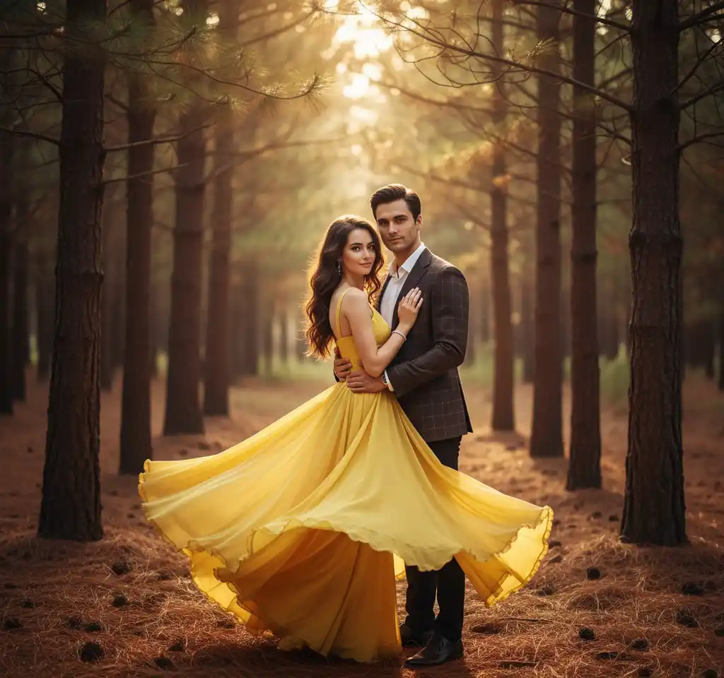 Forest View AI Couple Photo template