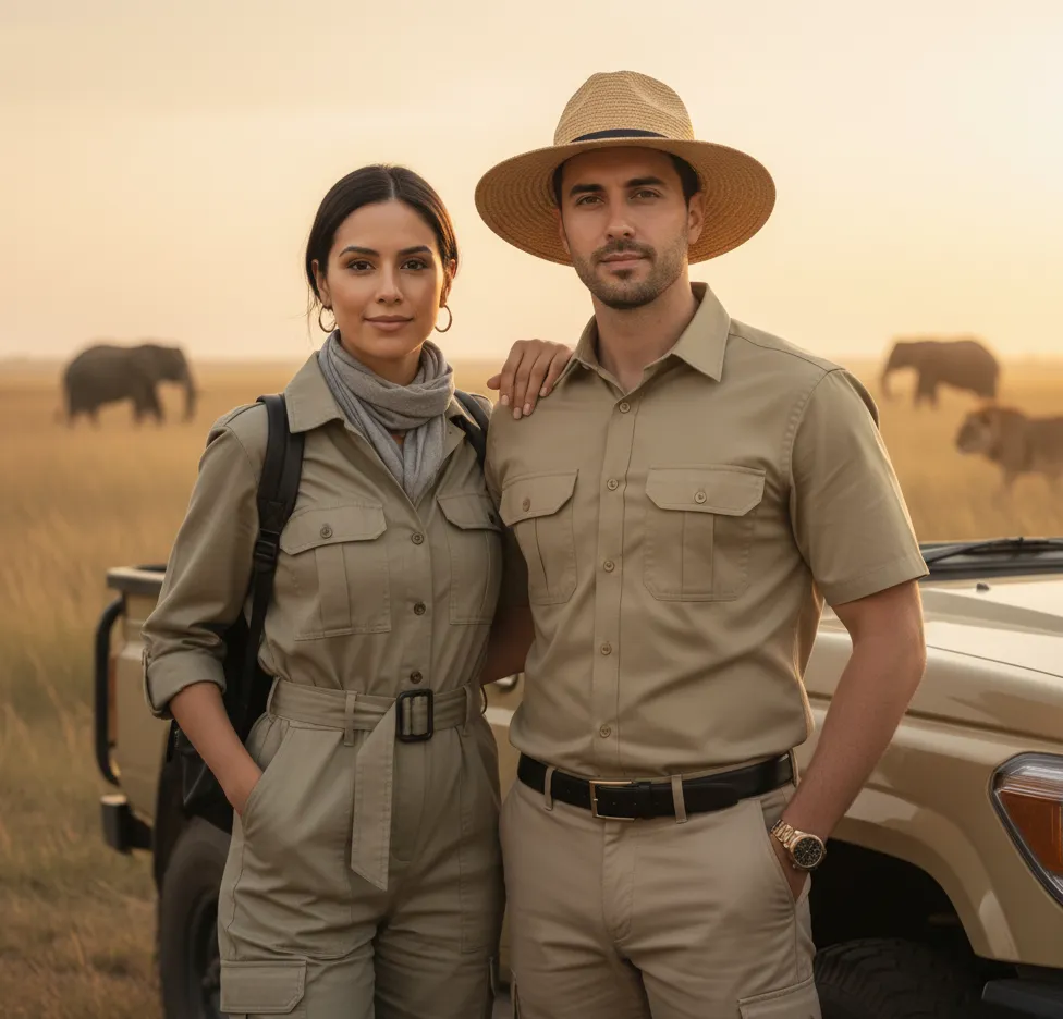 Jungle Safari AI Couple Photo template