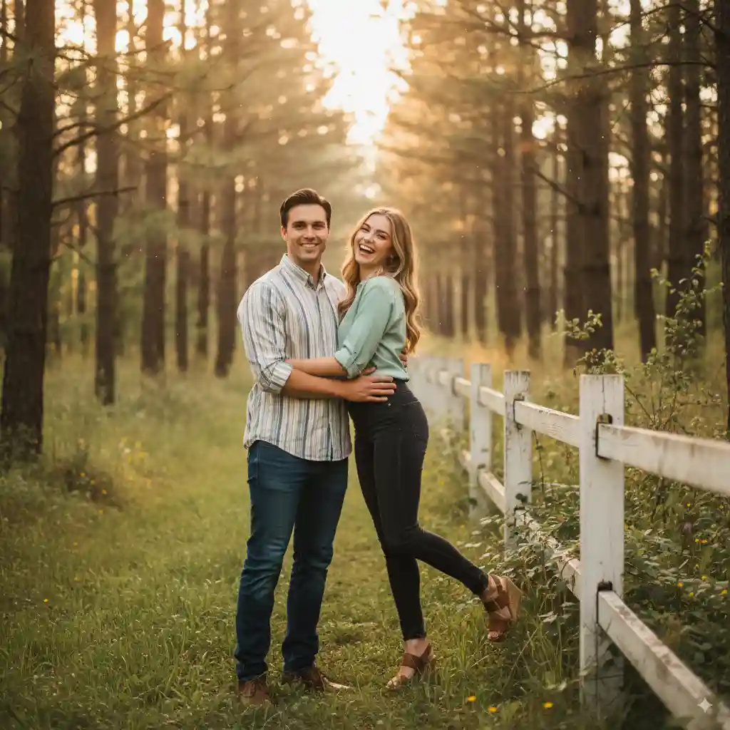 Jungle View AI Couple Photo template