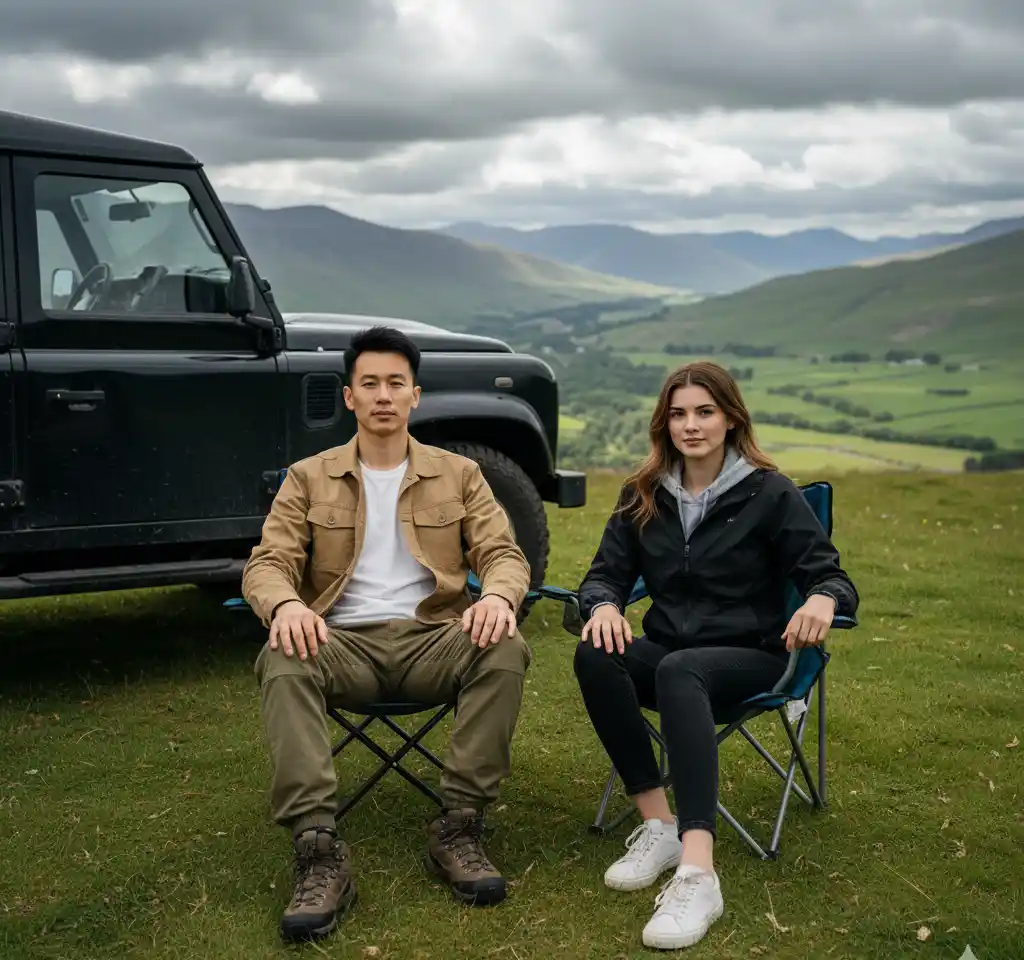 Mountain Camping AI Couple Photo template