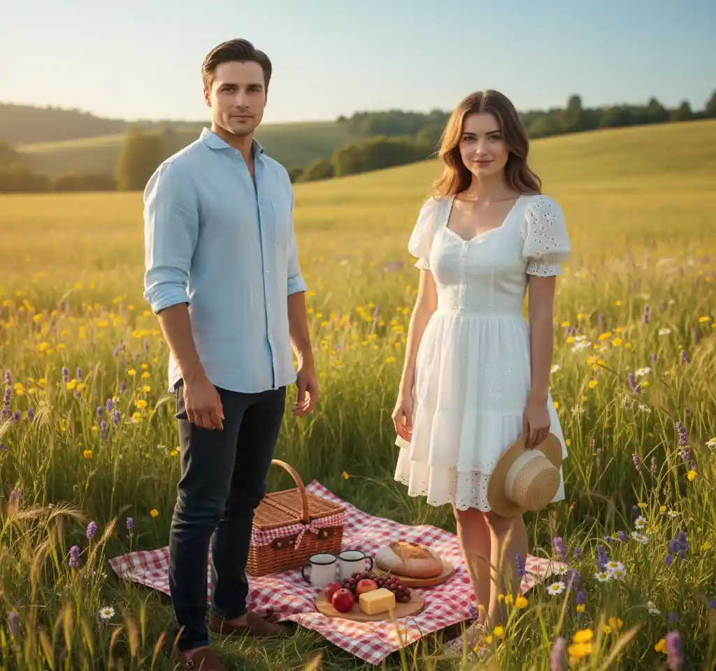 Picnic Spot AI Couple Photo template