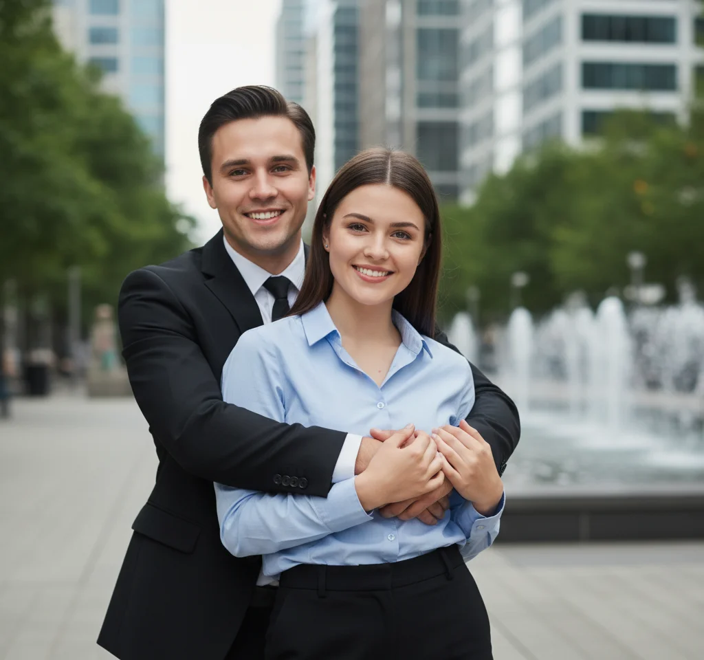 Theme Park AI Couple Photo template