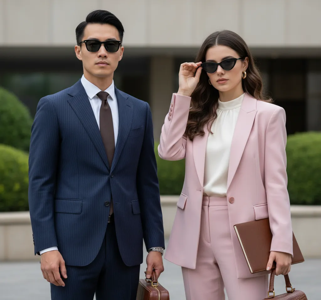 Black Sunglasses AI Couple Photo template