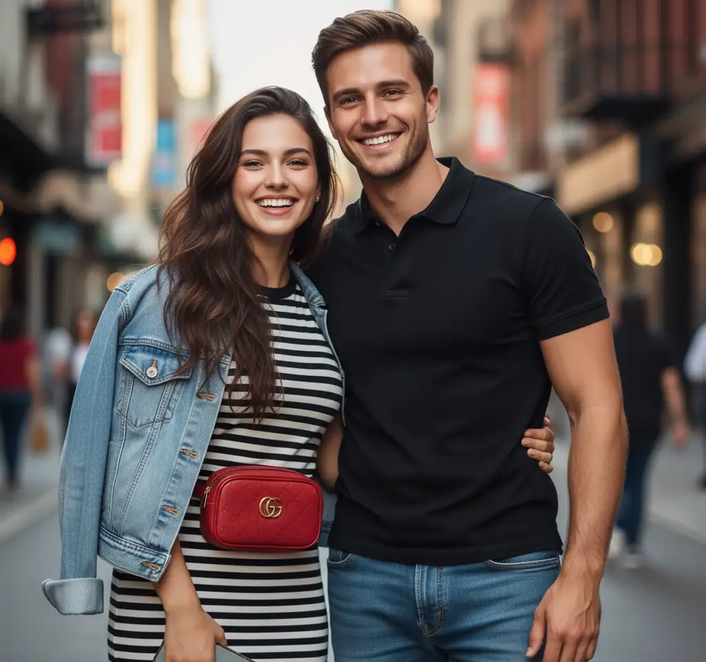 Cheerful Smiles AI Couple Photo template