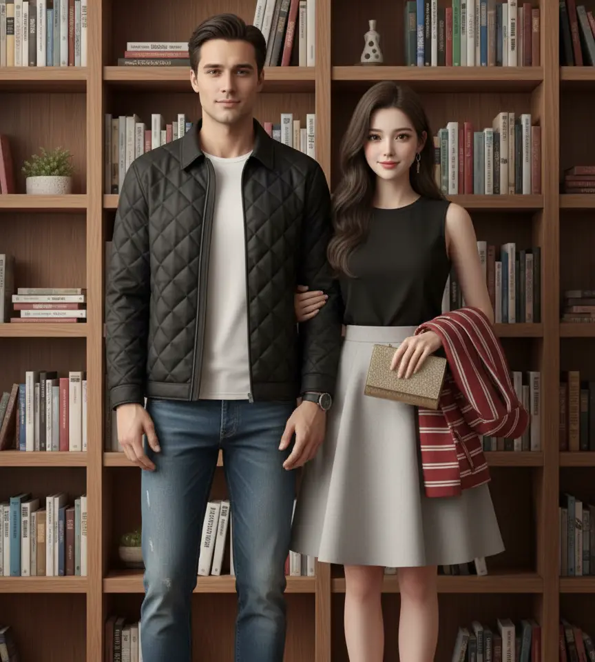 Elegant Modern Couple Portrait AI Couple Photo template