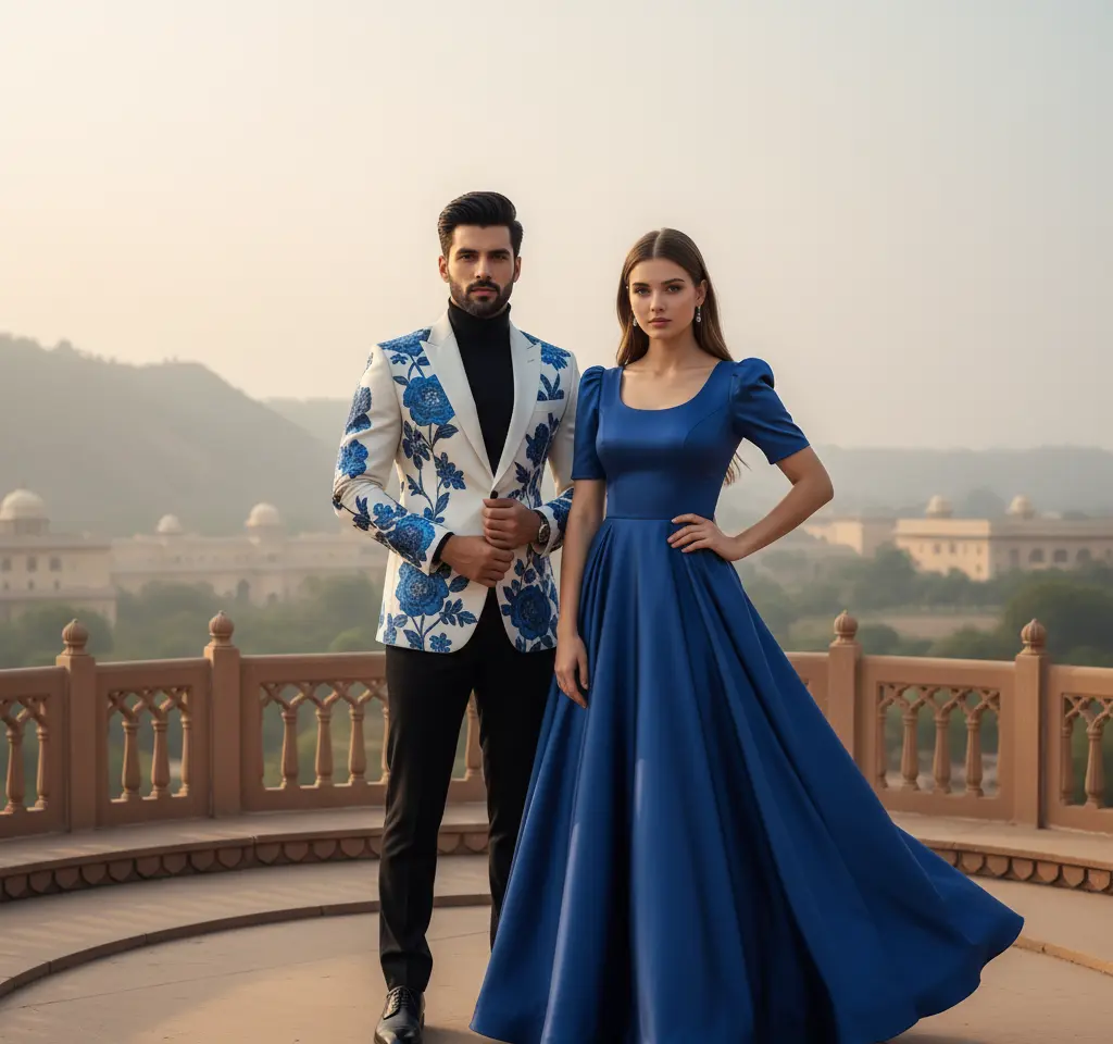 Hills Station AI Couple Photo template