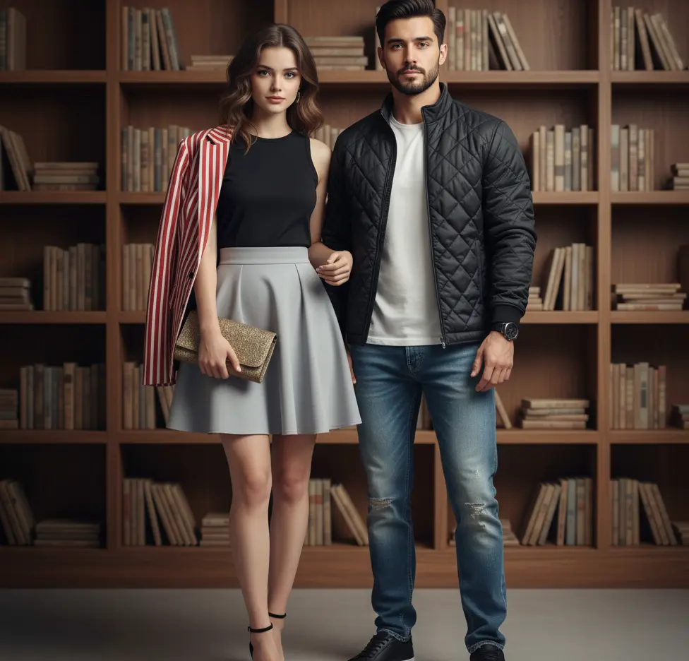 Modern Couple Portrait Pose AI Couple Photo template